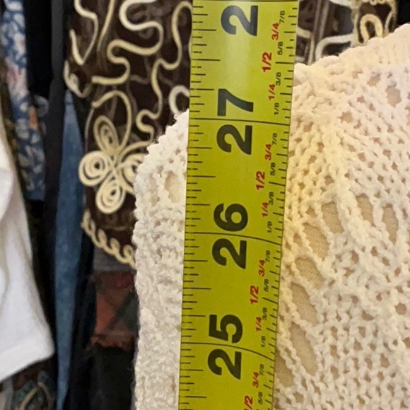 0095 Lisa International White Crochet Cardigan; NWT Size S - Picture 8 of 9